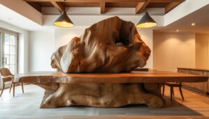 Eichenholz Baumstammtisch